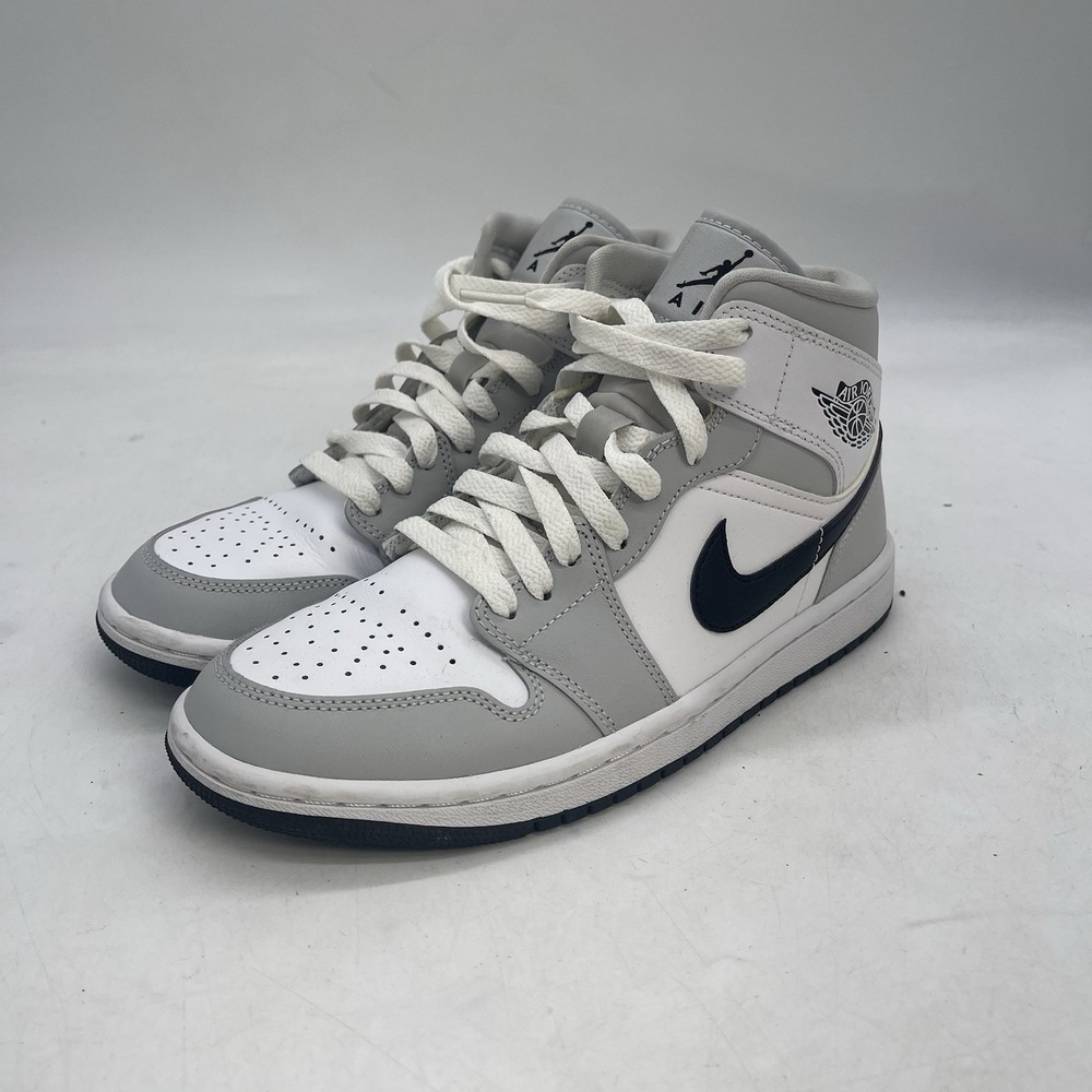 Nike Air Jordan 1 Mid Sneakers Womens 7 Smoke Gray Upper Leather BQ6472-015